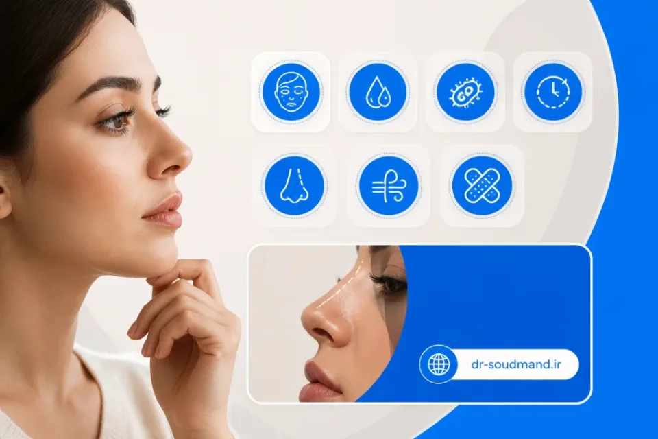 نمای توضیحی درباره عوارض احتمالی جراحی بینی